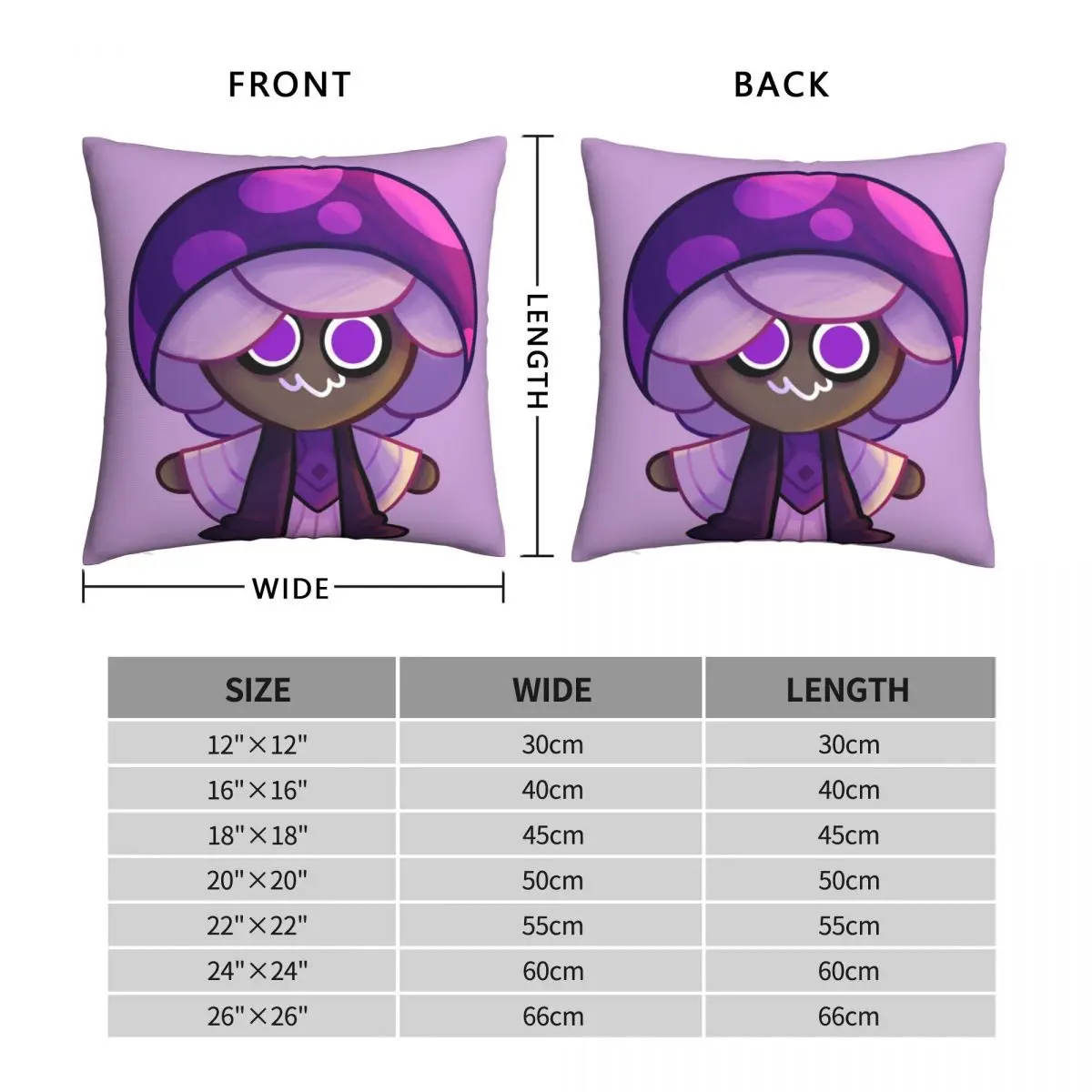 Poison Mushroom Cookie Run Pillowcase Polyester Linen Velvet Creative Zip Decor Room Cushion Cover