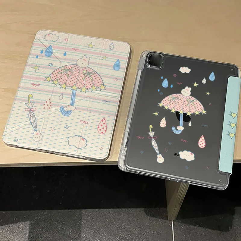 Doll Girl Cute Kawaii 3Y Fold Tablet Case for iPad 11 Cover Air8/7/6 New iPad 10/11/13 inch Pro Air56 10/11th Protective Cover