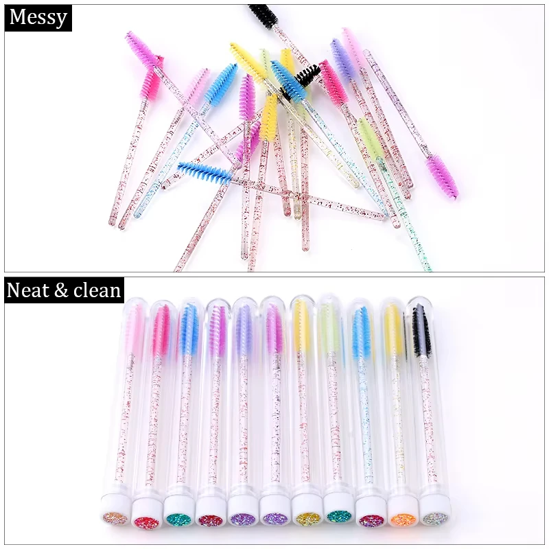 1pc Random Reusable Eyelash Brush  Makeup Tools Eyelash supplies Dust-proof Mascara Wand Tube Eye Lash Brushes Eyelash Supplies