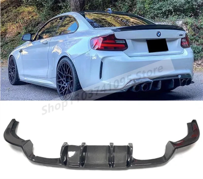 Real Carbon Fiber Rear Bumper Trunk Door Diffuser Lid Spoiler Body Kit For BMW F87 M2/M2C 2016 2017 2018 2019 2020 2021 V Style