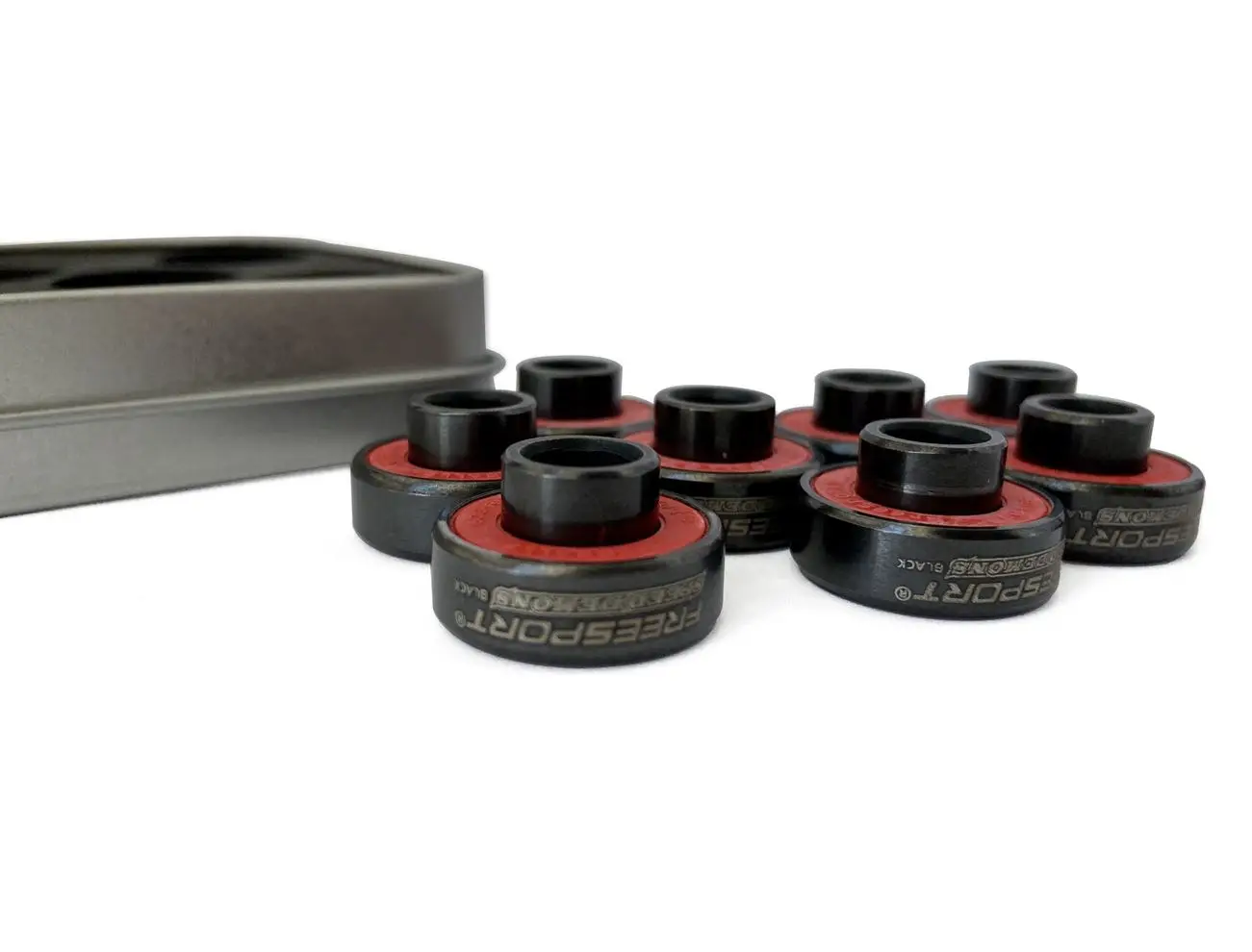 TwoLions High Speed 608 Hybrid Black Ceramic Bearings (Pack of 8) with Spacer for Inline Skate or Skateboard  Scooter Longboard