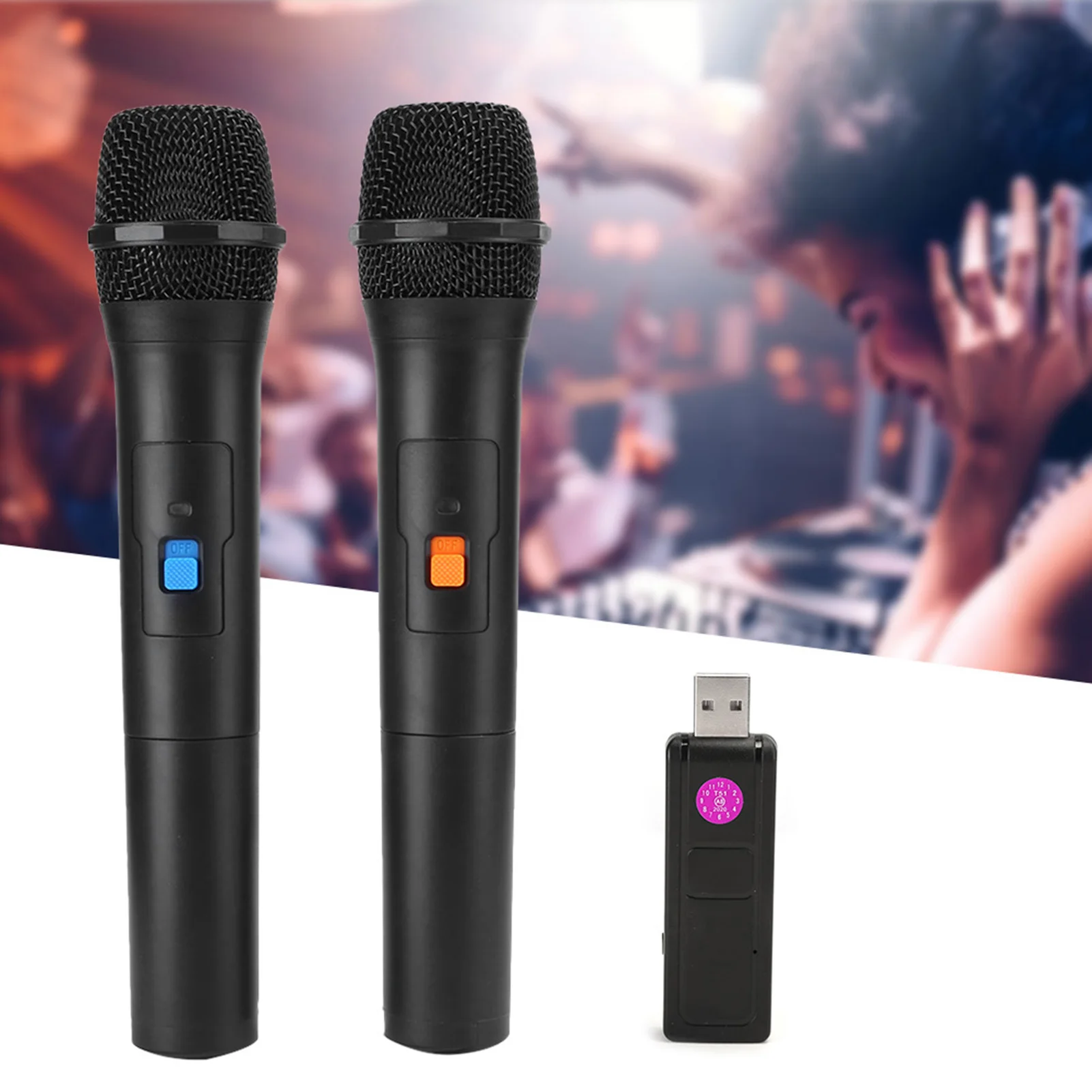 Microphone V16U Universal Wireless Microphone 2 In 1 VHF Universal USB Receive Handheld Mic Black Wireless Microphone