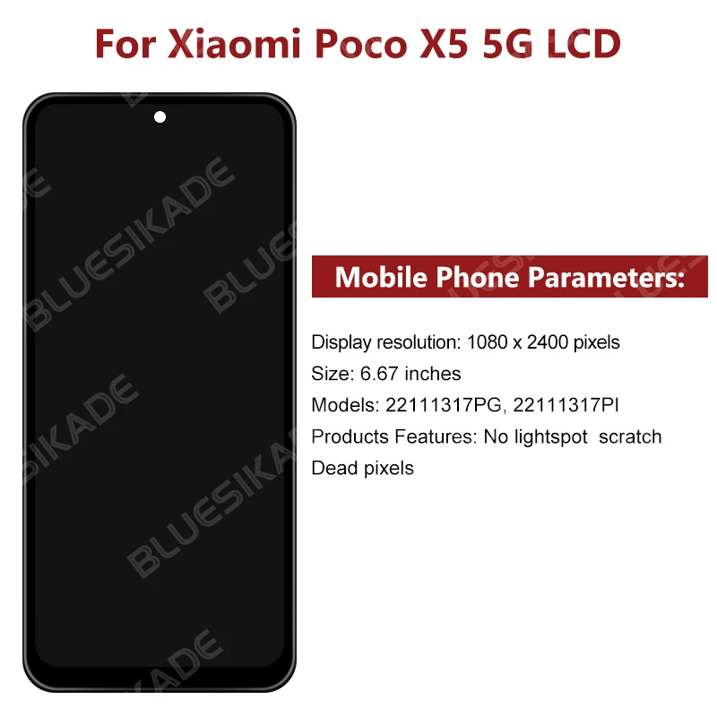 For Xiaomi Poco X5 LCD Display 22111317PG Touch Screen Digitizer Assembly For Mi Poco X5 5G LCD 22111317PI Replacement Parts