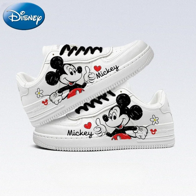 Disney Mickey Mouse Sports Shoes Cartoon Co-branded Mickey Perimeter Shoes Kawaii Fashion Comfortable Girly Sneakers Kids Gifts