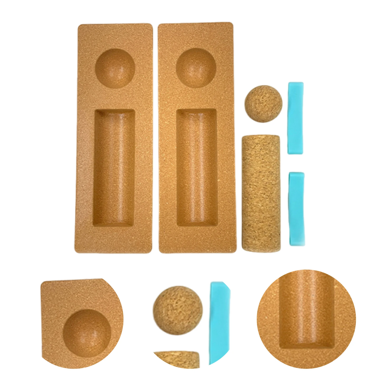 Cork Balance Board with Foot Strengthener Cork Wobble Foot Roller Portable Semicircle Massage Column for Yoga Balance Exercise