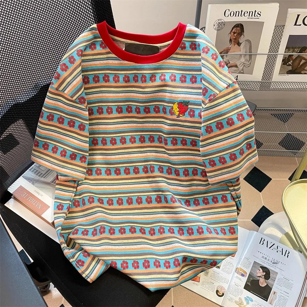 

Off Striped ort Sve Women's T-irt Summer Sweet Dopane oulder Ele Top Faionable Ladies Tee