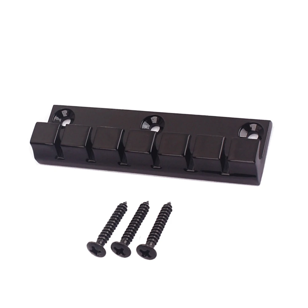 

6 Strings Bridge Hardtail Fixed Bridge Electric Guitar Saddle Fixed Electric Replacement 3 Screws Zinc Alloy Chrome Tailpiece
