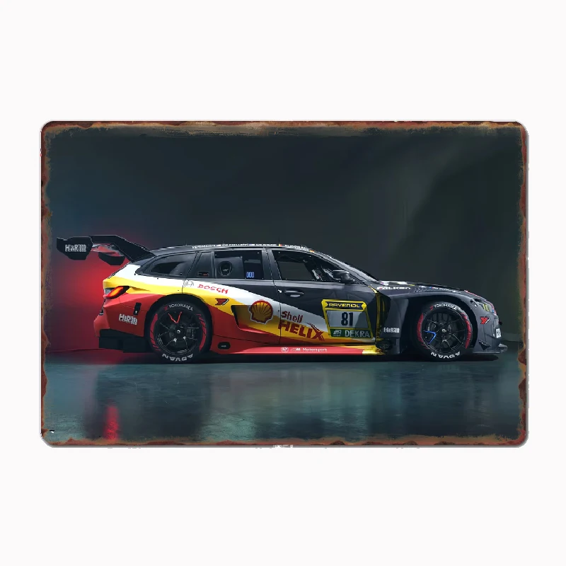M4 GT3 Touring Car Race Car Vintage Poster Metal Custom Sign Living Room Wall Indoor Decor Room Decoration Bedroom Home Decor