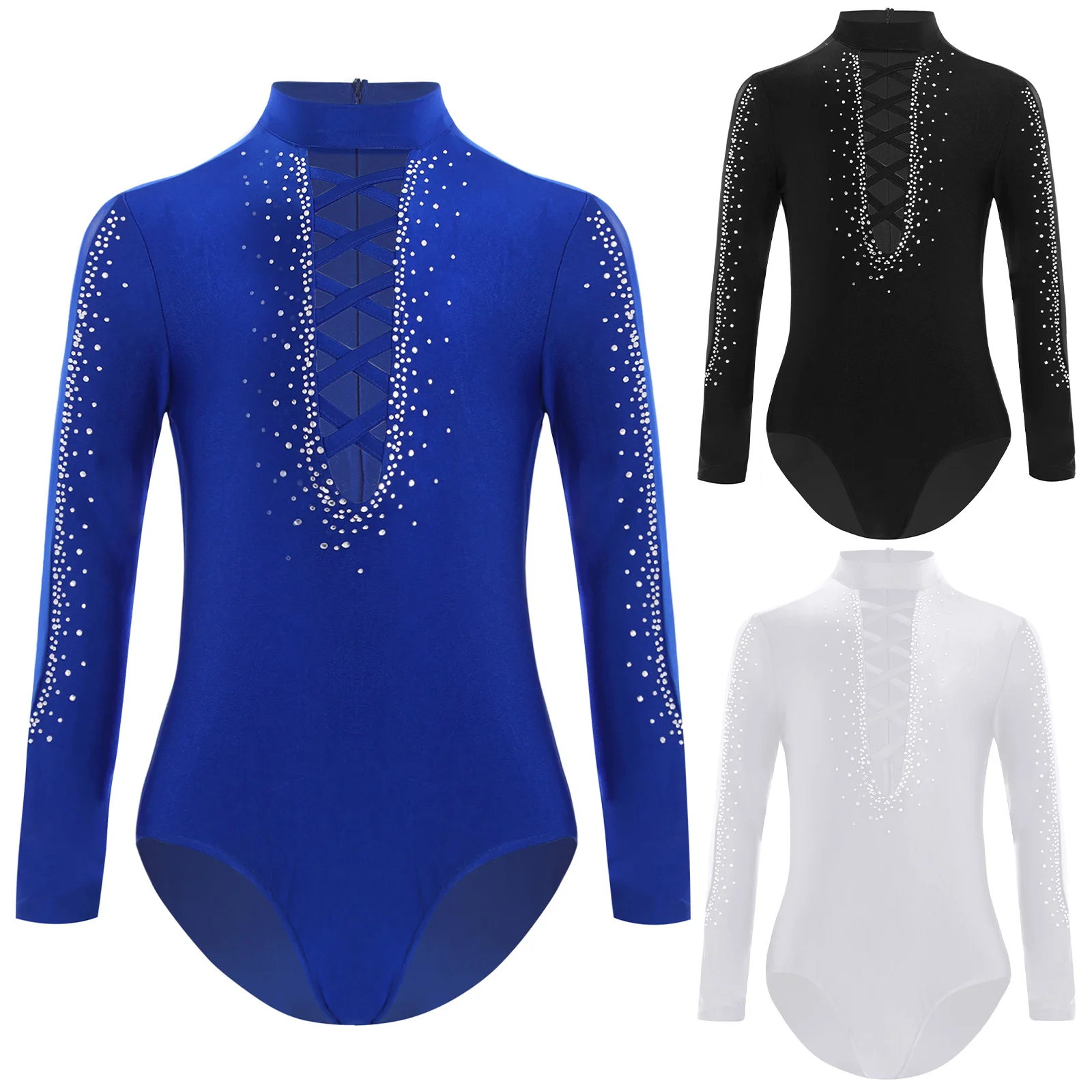 

Kids Ballet Dance Outfits Rhythmic Gymnastic Leotard Hollow Out Front Figure Skating Jumpsuit for Girls Yoga Acrobatics Bodysuit