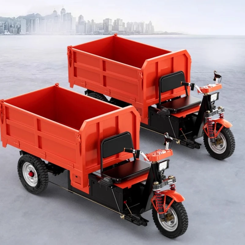 

Construction truck Electric three-wheel construction site load king Self-unloading climbing hydraulic tipping bucket