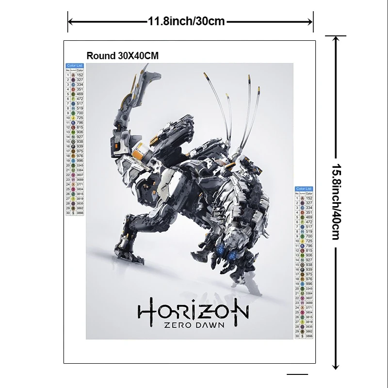 2024 New 5D DIY Horizon Zero Dawn Diamond Painting Kit Diamond Embroidery Color oil hand Mosaic art home furnishings