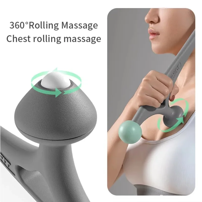 Portable Self-Deep Tissue Massage Stick for Fitness and Rehabilitation Shoulder Neck Back Exercises Neck Massager Handheld view 3