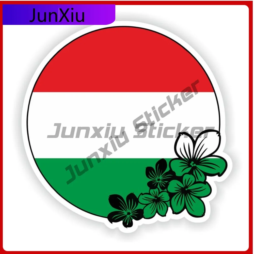 

Hungary Round Flag Flower Vinyl Graphic Decals Decoration Cover Scratch Sticker Camping Car Motorcycle Bumper Refit Stickers Pvc
