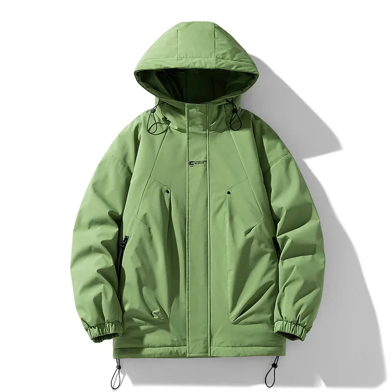 

Solid Color All-match Men Cotton Jackets Comfortable with Hood Parkas Coats Quality Waterproof Male Clothes Winter Thicken Warm