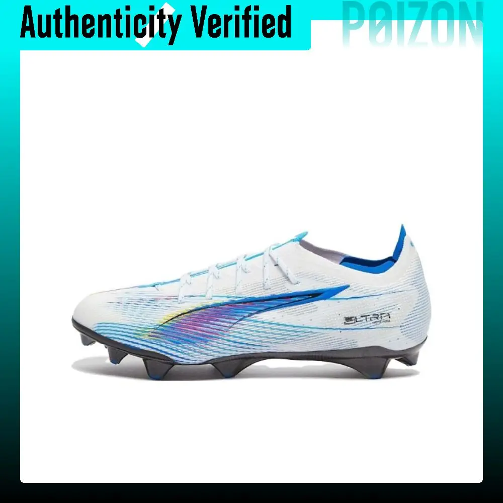 PUMA Ultra 5 Soccer Shoes Men's Low Top White Blue 108060-01