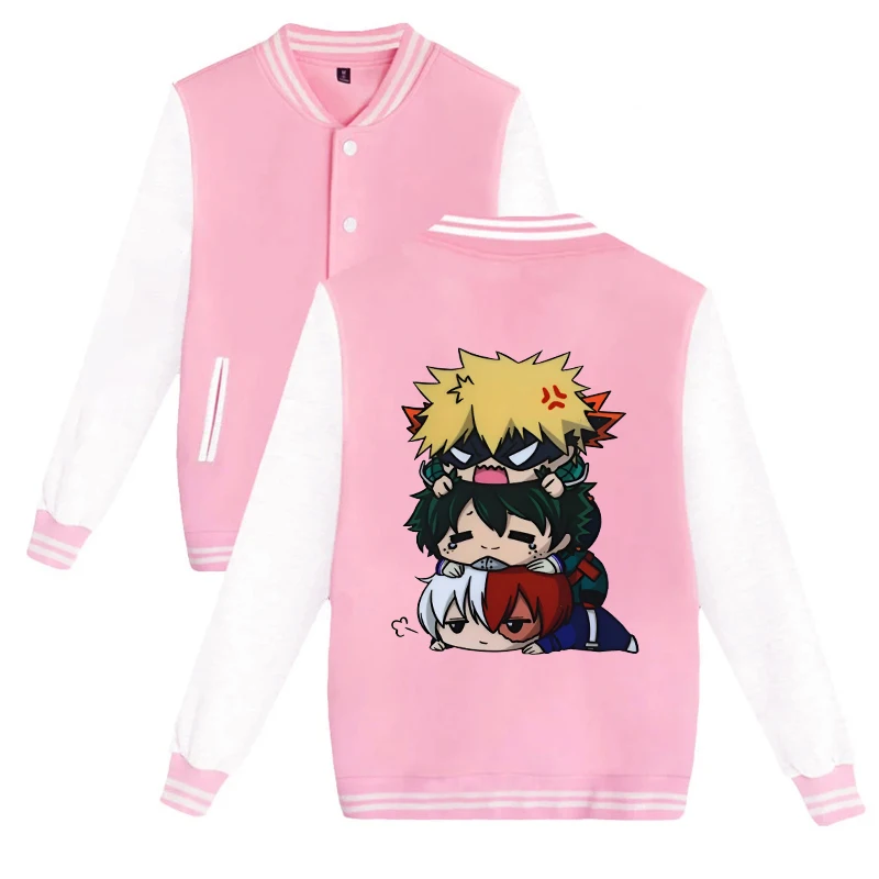New Deku Bakugou Katsuki Todoroki Shoto Print Sweatshirts Women Men Casual Baseball Jacket Harajuku Jersey Coat