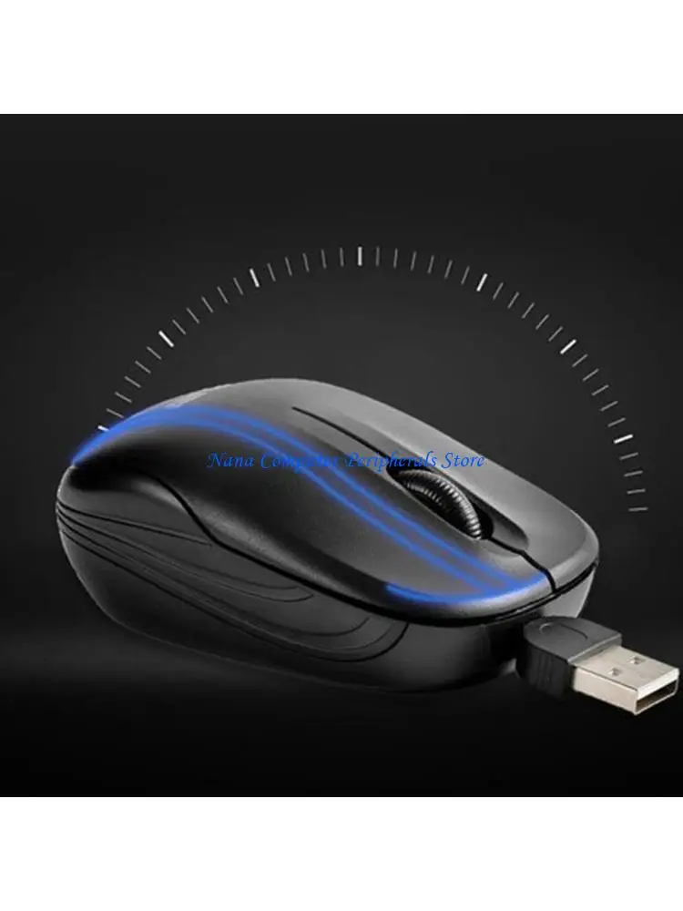 F68C USB Corded Mouse Laptops Mouse Corded Mouse Optically Travel Mouse Retractable