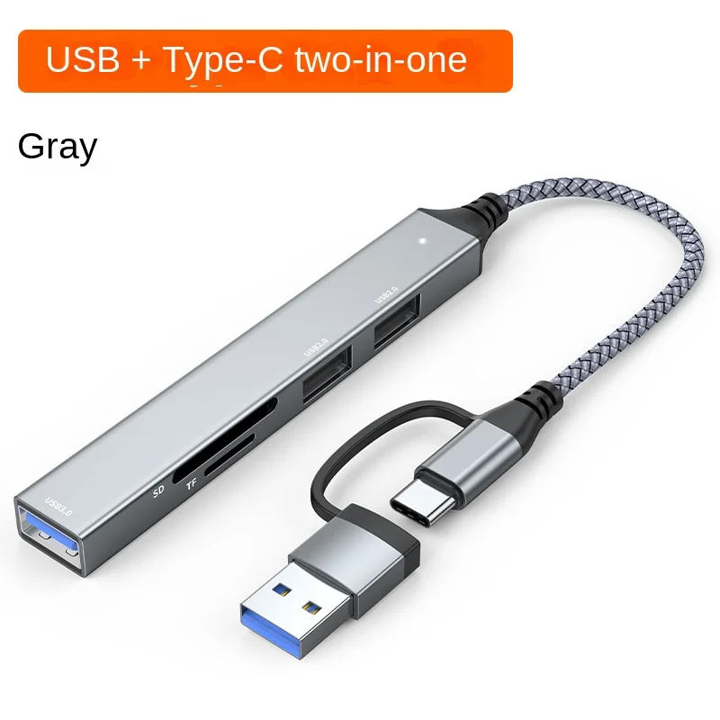 Высокоскоростной разветвитель USB 3,0 типа C, 5 в 1, разветвитель, кардридер, многопортовый с портами SD, TF для Macbook, компьютерный аксессуар, концентратор USB