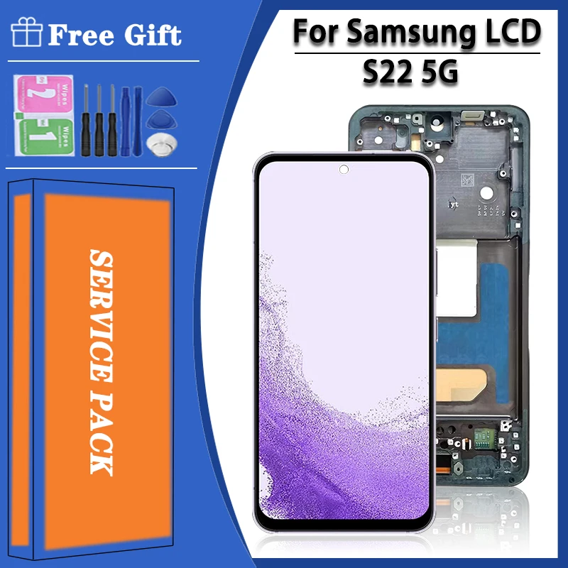 High Quality S22 S901 LCD For Samsung S22 5G S901U S901B incell LCD Touch Screen With Frame Digitizer Replacement Display