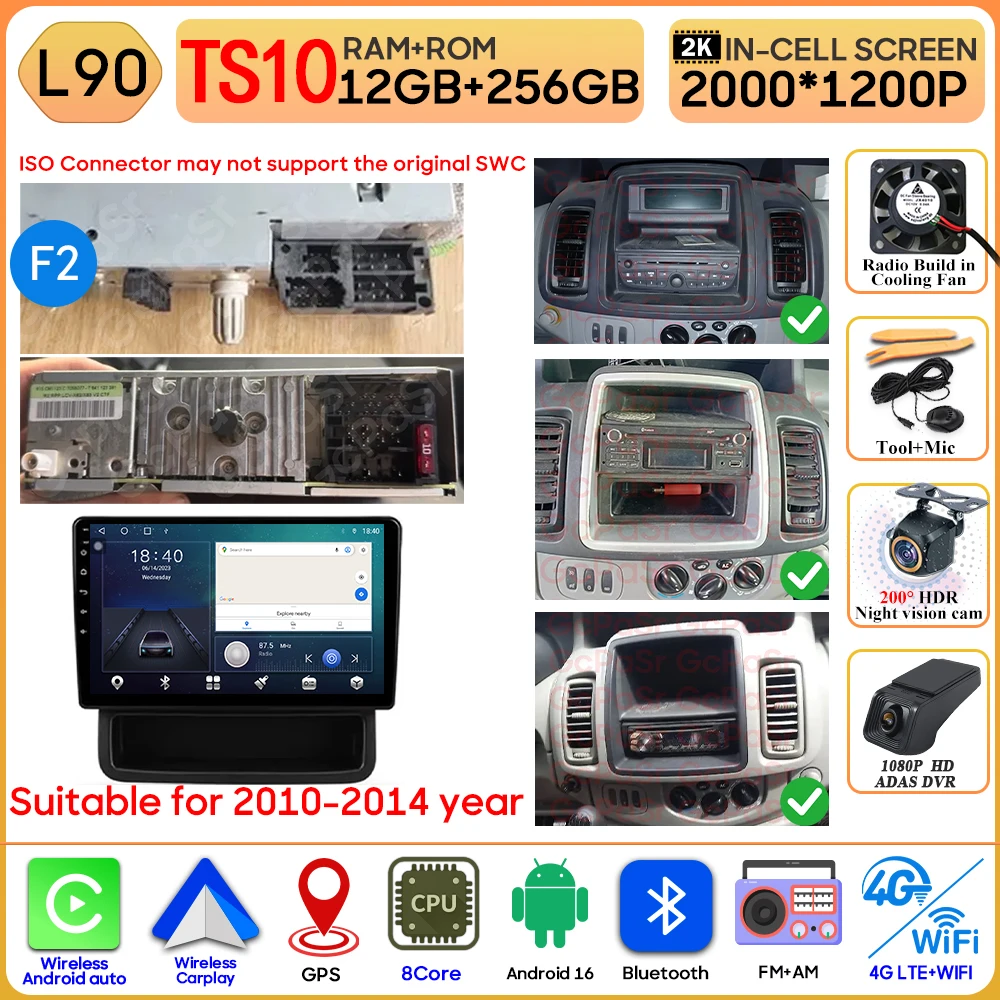 Autoradio Voor Renault Trafic 2 Voor Opel Vivaro EEN Voor Nissan primastar 2001-2014 Video Player Carplay Geen 2din multimedia GPS BT