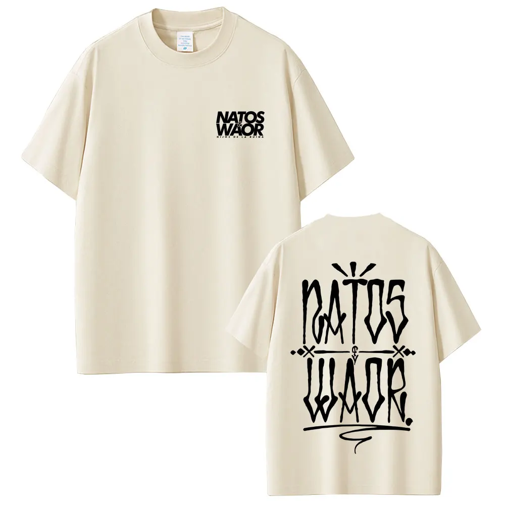 Camiseta do Novo Álbum Summer Rapper NATOS WAOR para Homens e Mulheres, Moda Hip-hop Retro, Camiseta de Algodão Puro com Estampa de Manga Curta