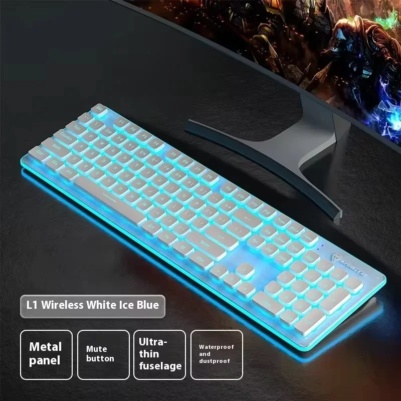 

Langtu Wireless Keyboard Mouse Set Girls Notebook Office Typing Dedicated White Multi-scene Universal Comfortable Feel Good