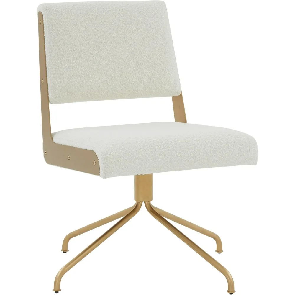 كرسي دوار فاخر باللون العاجي والذهبي من مجموعة SAFAVIEH Couture #6