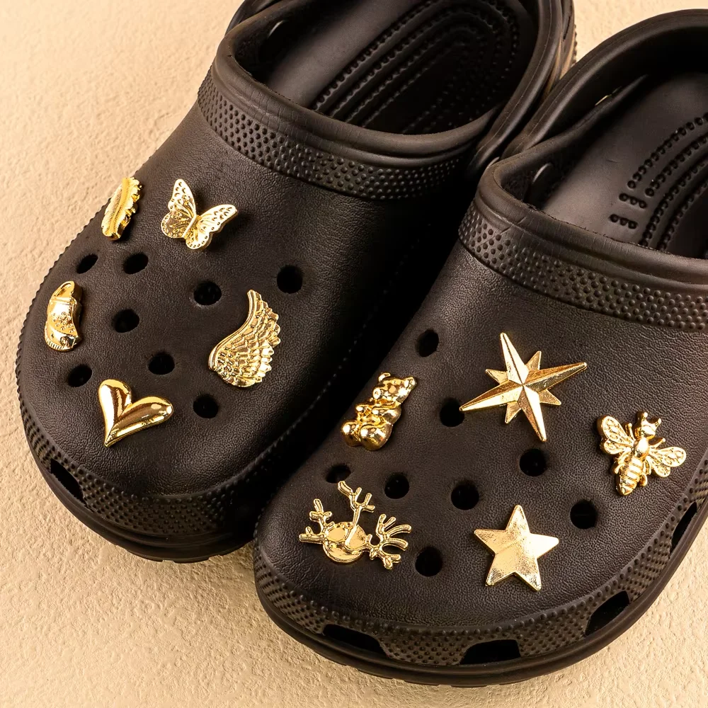 1 stücke Goldene Metall Schuh Charms Designer Schuh Dekorationen Luxus Shinning Schmetterling Pins für Frauen Mädchen Sandale Zubehör Schnalle – Detail 2