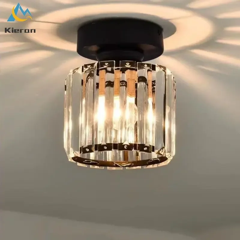 

Modern Crystal LED Ceiling Light Bedroom Study Restaurant Hotel Bedside Ceiling Lamp Living Room Decoration Glass Ceiling Lights