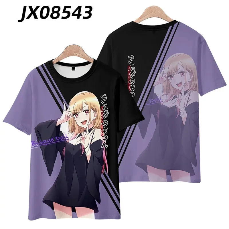 My darling dress printing 3d t-shirt summer fashion round neck short sleeve popular anime japanese streetwear