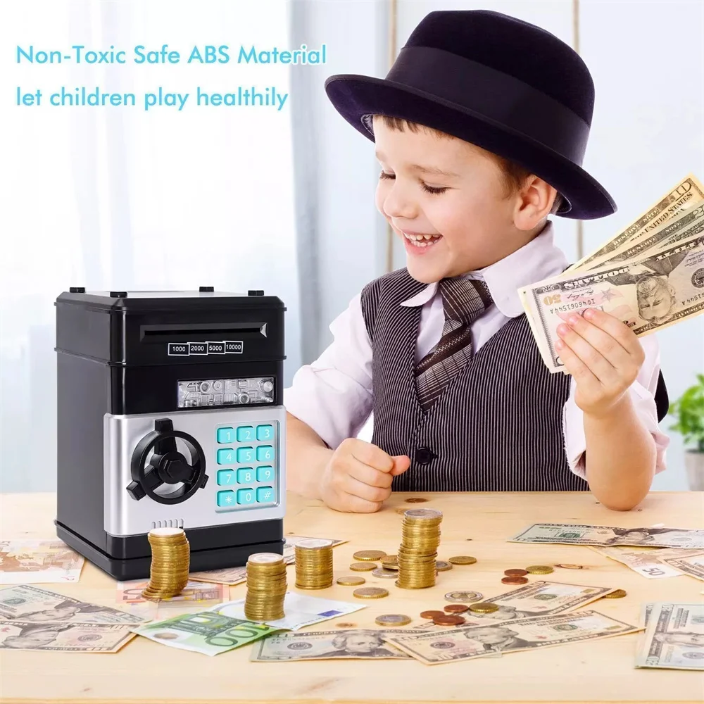 Kids Money Bank, Electronic Password Piggy Bank Mini ATM Cash Coin Money Box for Kids Birthday Toy for Children,ATM Banks Box