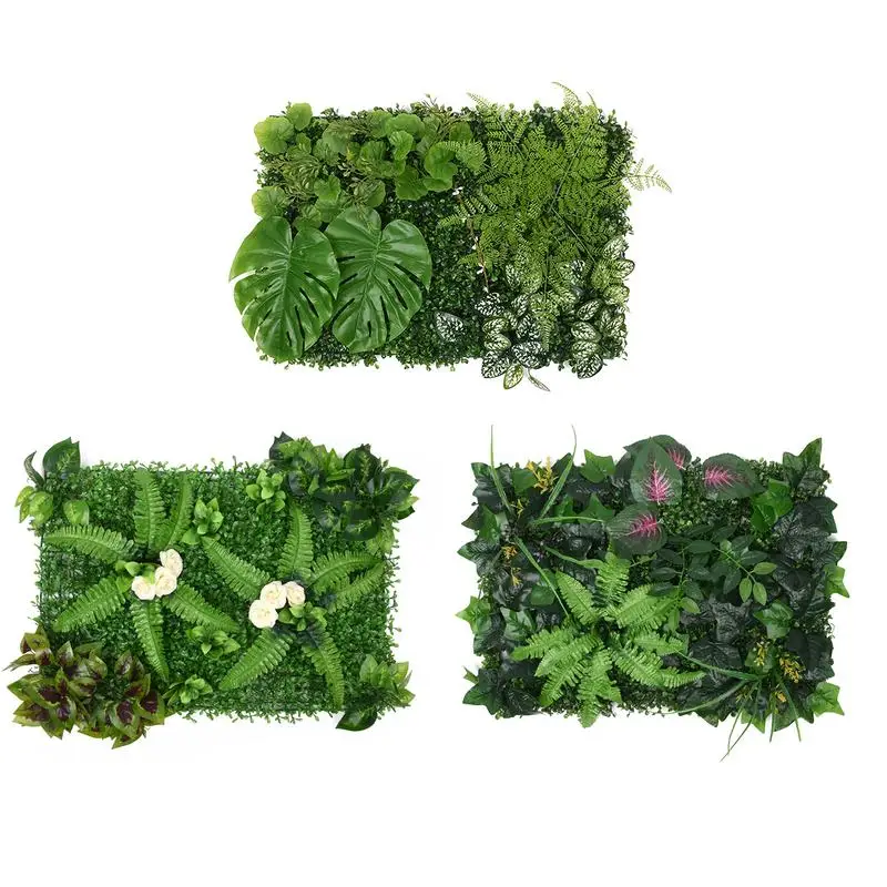 16x24in Artificial Flowers Boxwood Grass Backdrop Panels Topiary Hedge Plant Garden Backyard Fence Greenery Backdrop Wall Decor