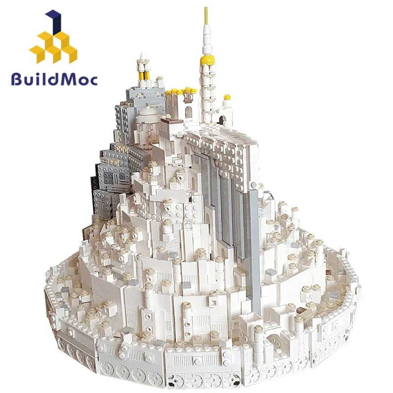 BuildMoc The Rings Minas Tirith Castle Building Blocks Set Kings Palace Capital Edifice Bricks Toy Children Birthday Xmas Gifts