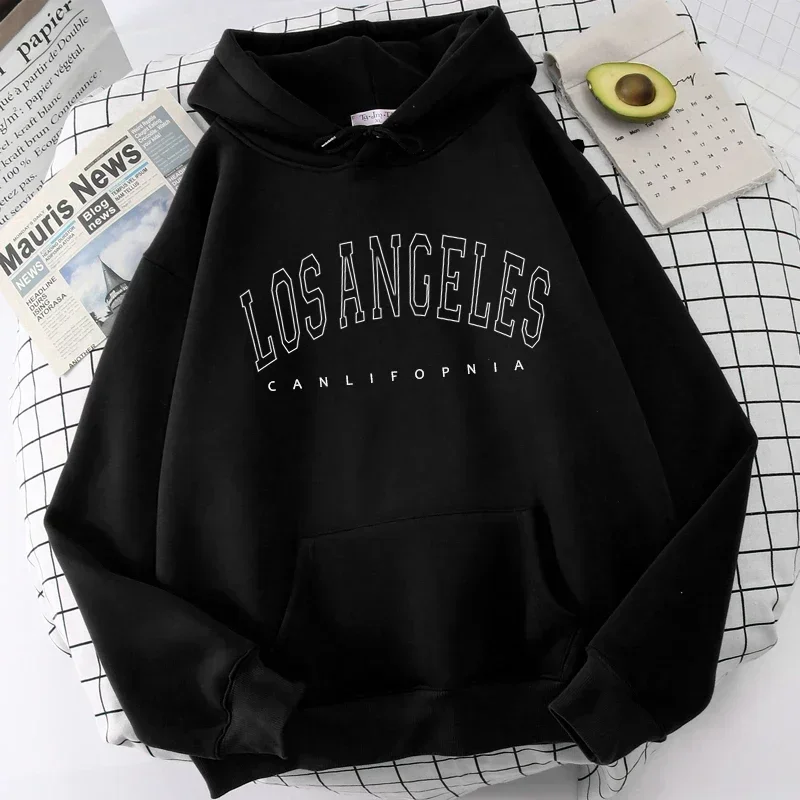 Los Angeles bluzy z nadrukowanymi literami jesienno-zimowa bluza z kapturem z długim rękawem swetry moda hiphopowy sweter bluzy damskie Top