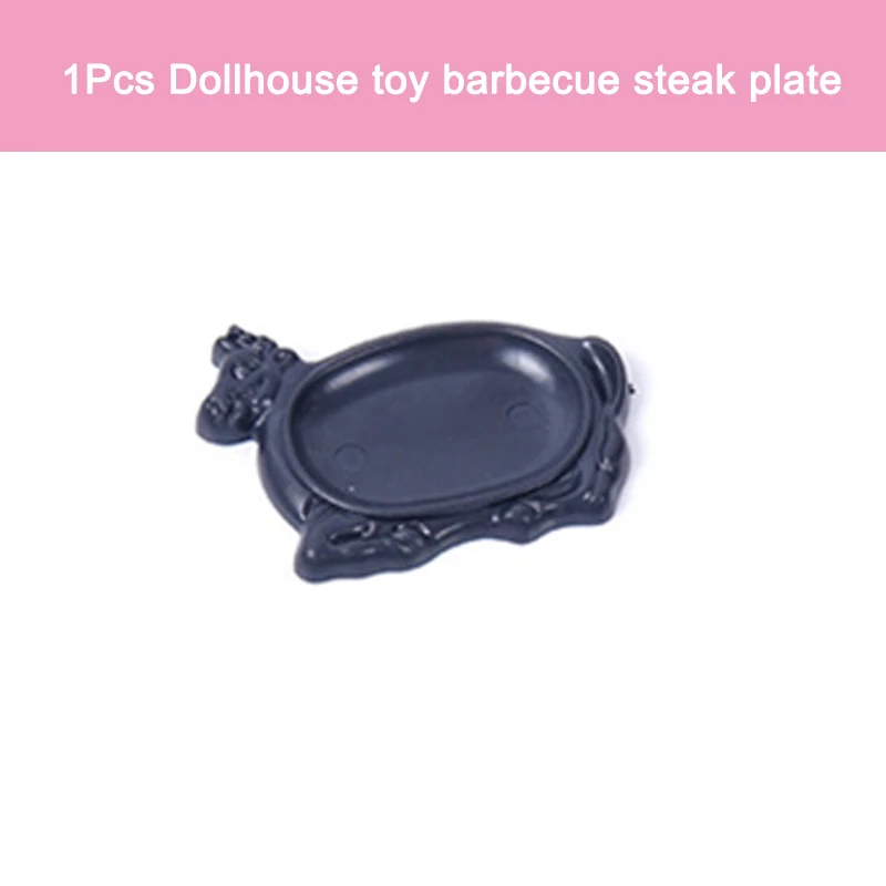 

1 шт., ПВХ, имитация миниатюрной еды, игрушечная тарелка, модель, креативный DIY кукольный домик, игрушка для барбекю, тарелка для стейка