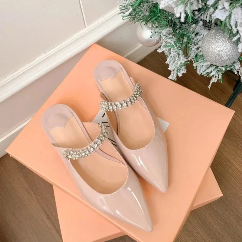 Sandalias tacón alto fino charol con purpurina – Estilo verano punta - imagen 2