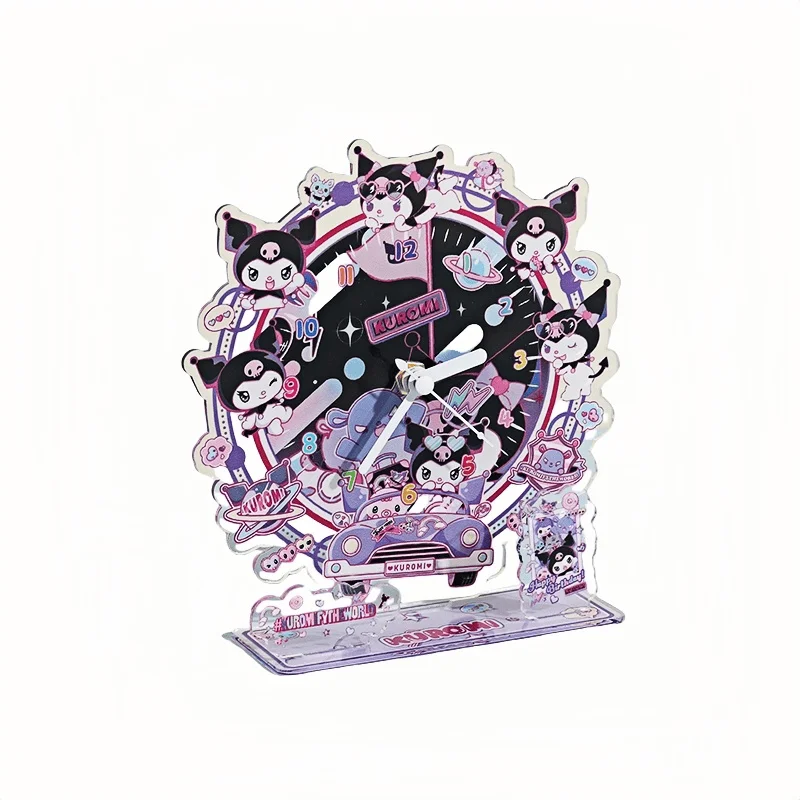 Cute Cartoon Character Kuromi Clock DIY Acrylic Clock Ornament Cartoon Sanrio Peripheral Acrylic Human Figure Stand Ornament