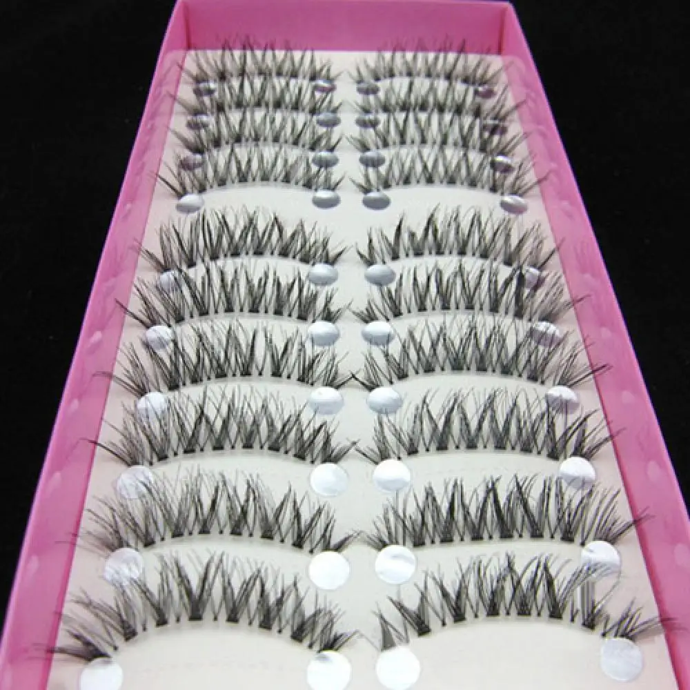 Fashion 10 Pairs Natural Black Long Cross Thick False Eyelashes Party Eye Makeup Fake Eyelash Extension Fake Eyelashes