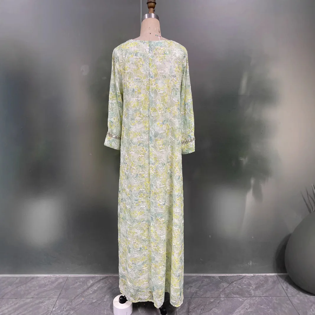 Eid Mubarak Djellaba เพชร Abaya ดูไบ Kaftan ผู้หญิงมุสลิม Maxi ชุด Caftan Marocain Femme Robe อิสลาม Jalabiya Kebaya ชุด