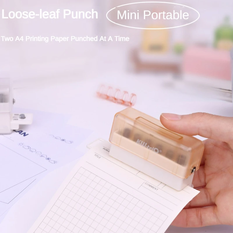 Mini 6 Hole Punch DIY Hole Punching Detection Book Macaron Five-Color Optional Page Stitcher School Office Stationery