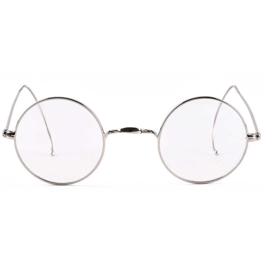 43mm Round Vintage Wire Rim Glasses Optical Eyeglass Frame with Cable Temples for Secure Fit