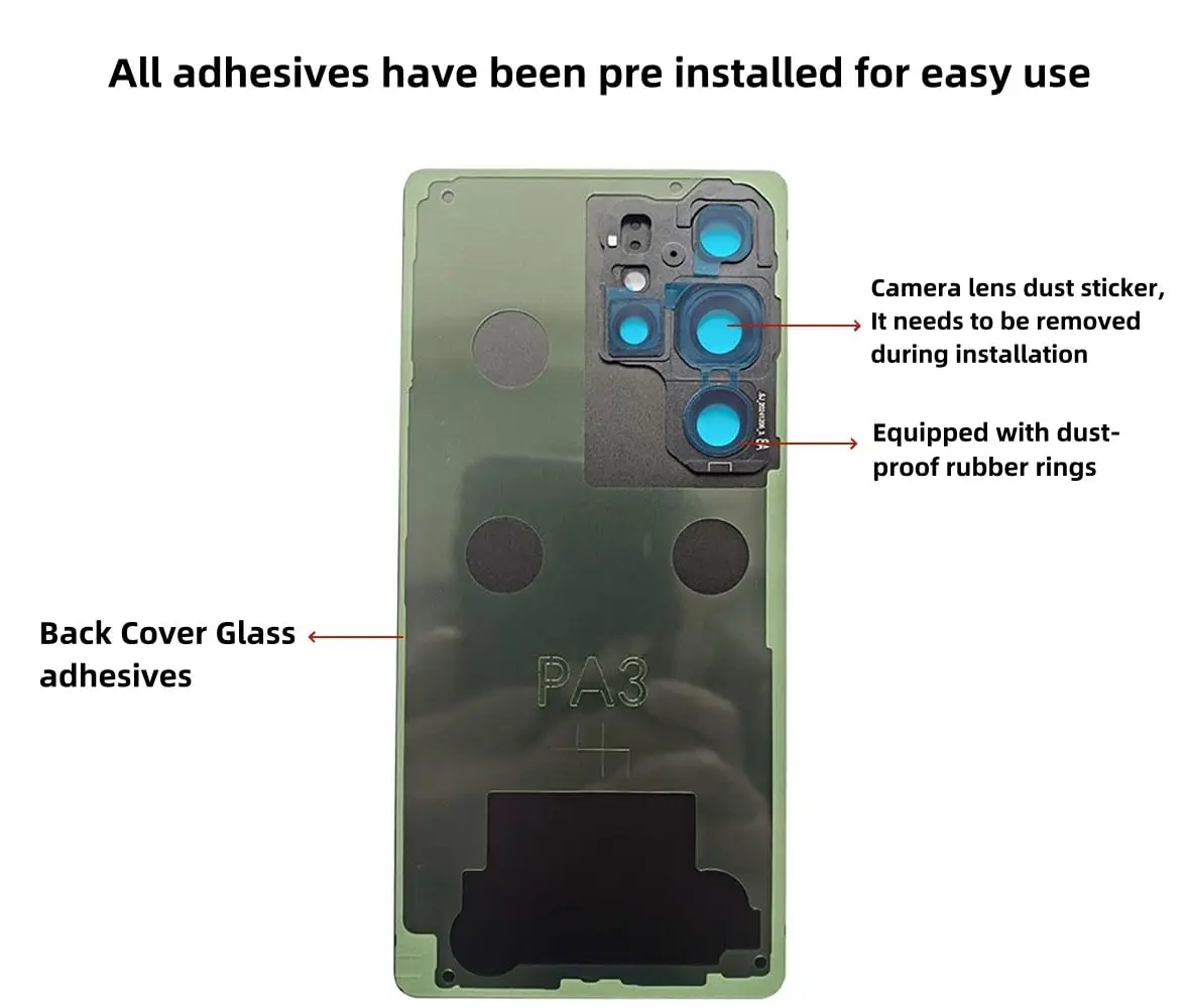 

For Samsung Galaxy S25 Ultra Battery Back Cover Glass Rear Housing Cover Replacement Case With Camera Lens for Galaxy S25 Ultra