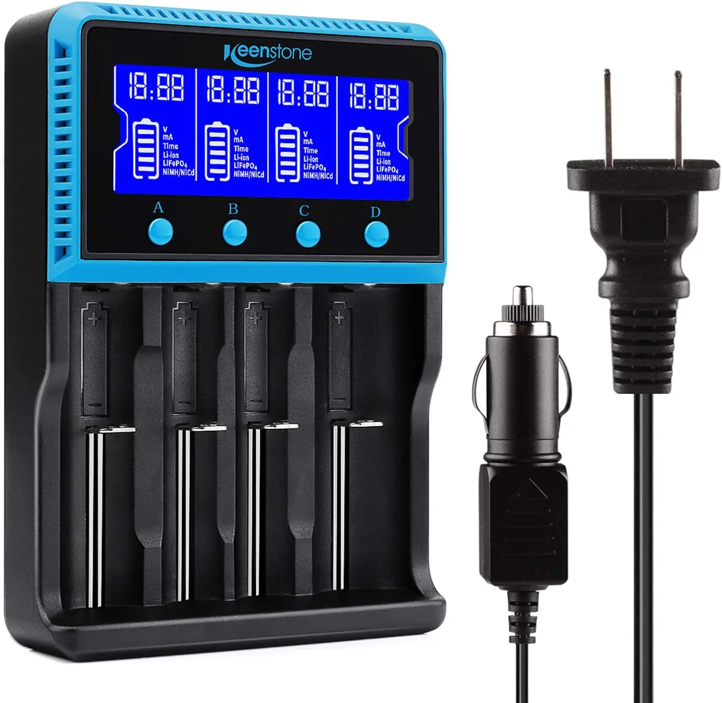 

Зарядное устройство 18650, интеллектуальный ЖК-дисплей для Ni-MH Ni-Cd AA AAA Li-ion LiFePO4 10440 14500 16340 RCR123A 26650