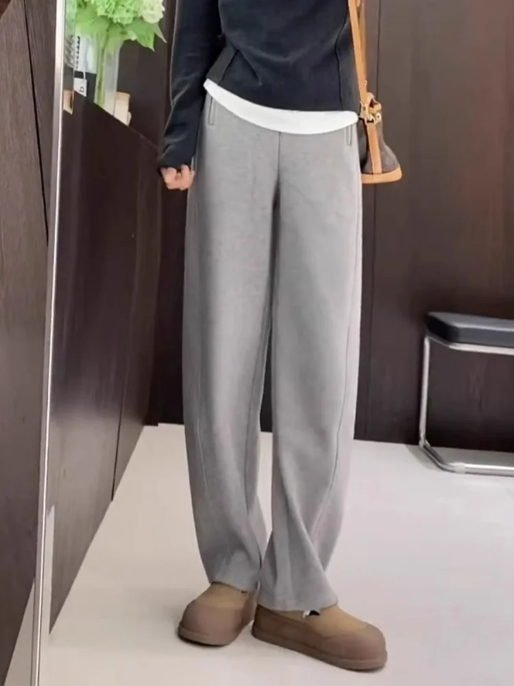 Pantaloni a banana casual a gamba dritta a vita alta da donna Slim Fit ey Label Rimosso comodi pantaloni autunnali per donna