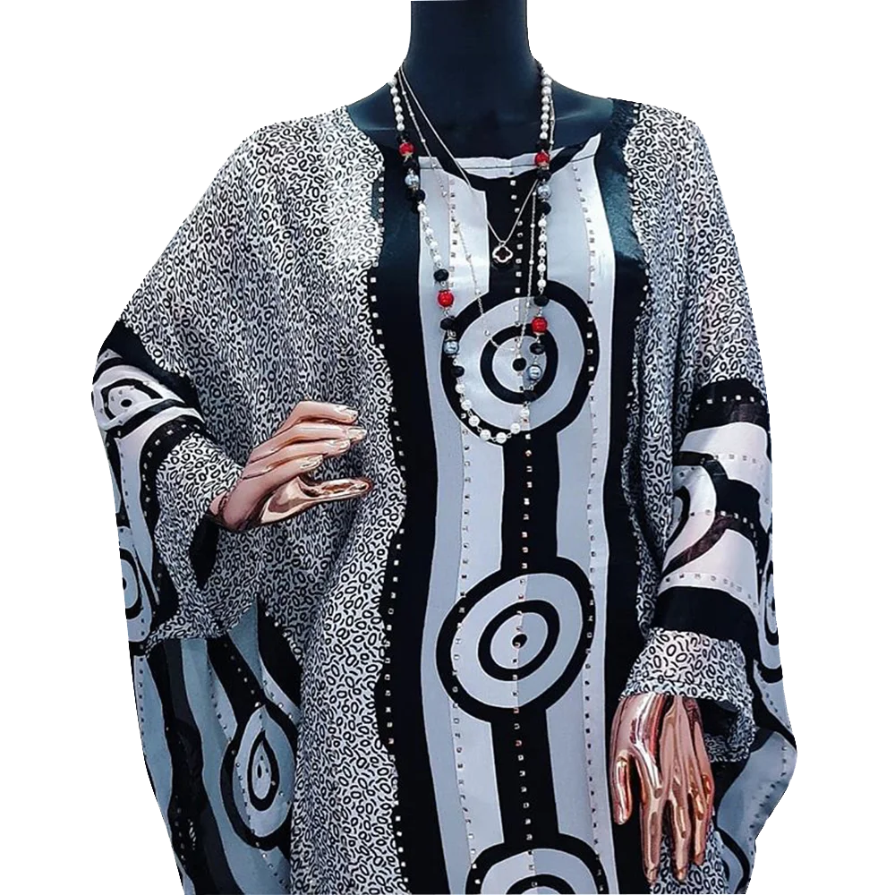 

Мода 2025 года, нигерийская элегантная одежда, мусульманское платье Абая, леопардовая геометрия, Дашики, африканская одежда для женщин, свободная элегантная одежда