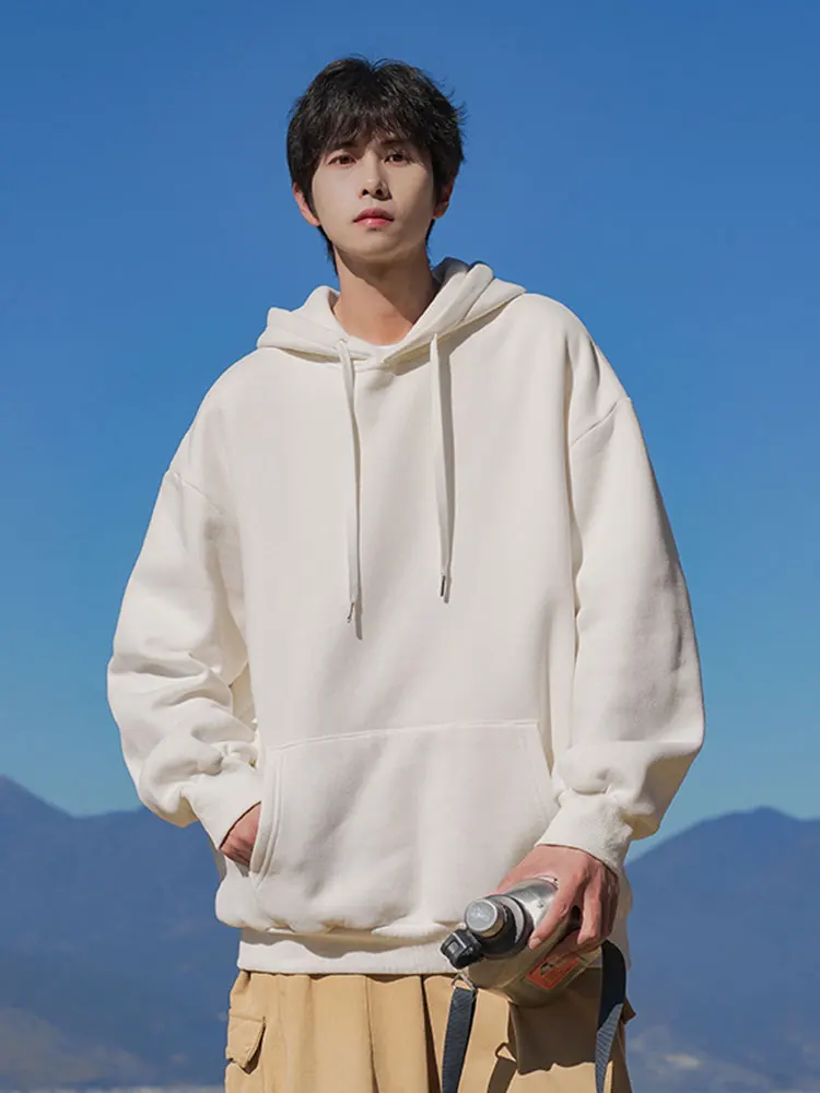 

Японская толстовка-худи мужская весенне-осенняя в стиле ретро, модная, свободная, повседневная, для пар, молодежная, однотонная, с длинным рукавом