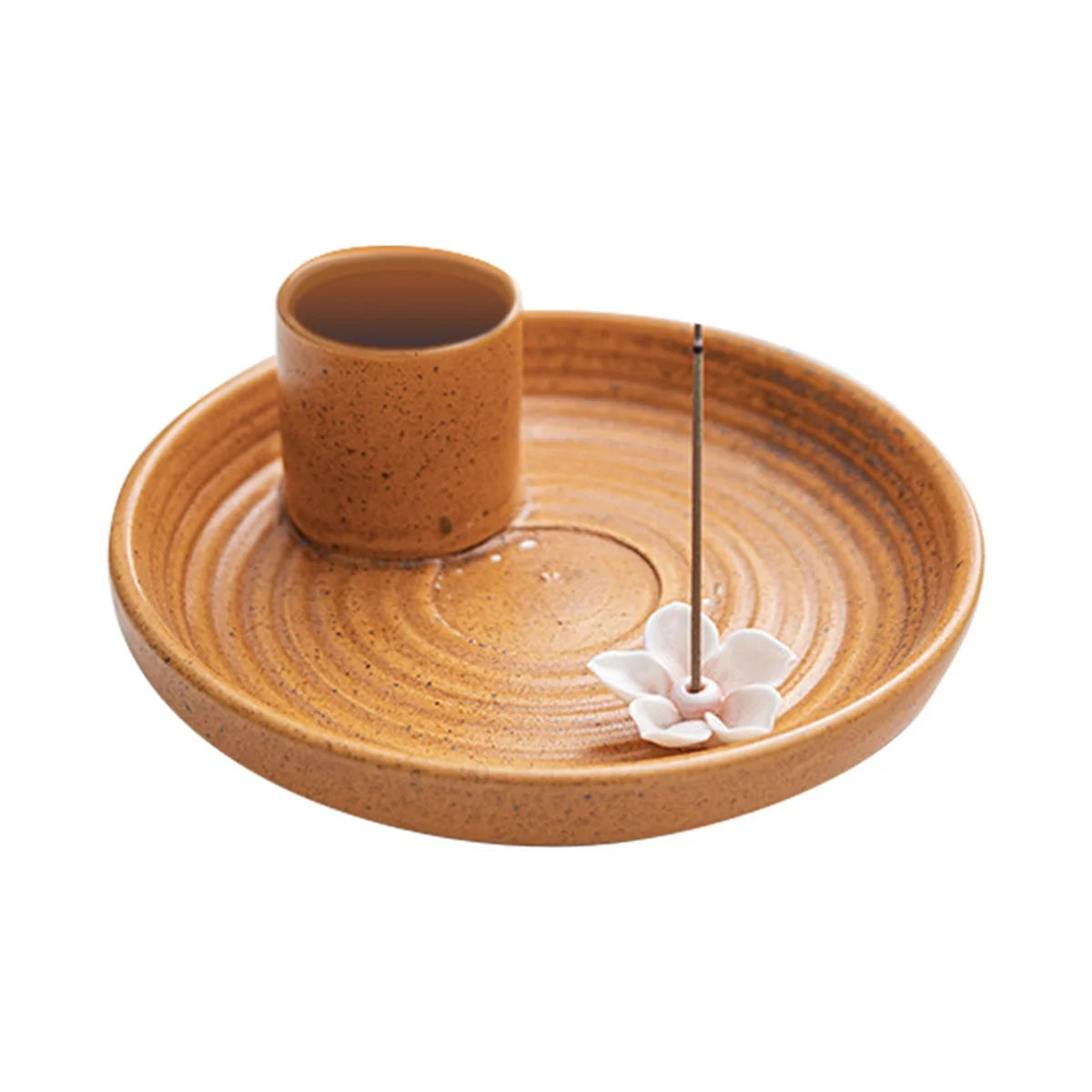 Orange Icense Holder,Ceramic Incense Holder,Scent Wood Stand, Simple,Modern Terracotta Incense Burner Sage Holder