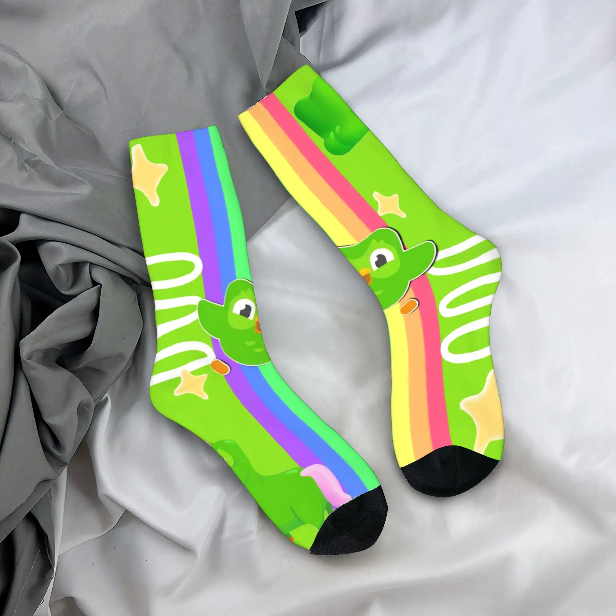 للجنسين الرجال الجوارب Duolingos البومة الثنائي جوارب الشتاء موضة لينة تنفس الجوارب تصميم سكيت المضادة للبكتيريا الجوارب #1