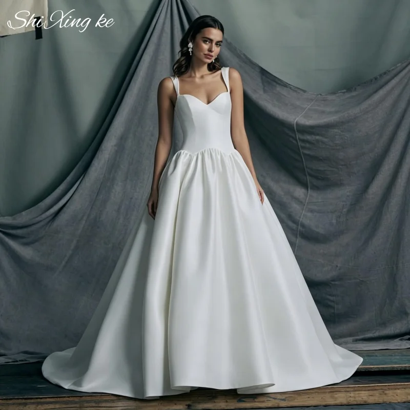 Modern Satin Mermaid Bridal Gown 2026 Sweetheart Strapless Royal Cathedral Train Wedding Dress Vestidos De Novia Customized
