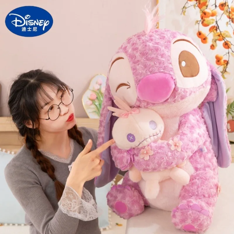 45/60/70cm Big Size Cherry Blossom Stitch Kawaii Anime Plush Stuffed Doll Disney Cartoon Plushs Children's Pillow Holiday Gifts